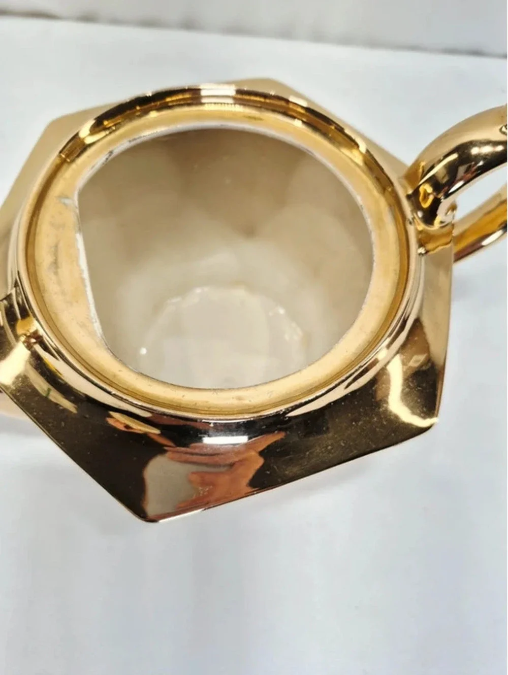 Vintage James Sadler & Sons hexagonal teapot, Made in Staffordshire, England.